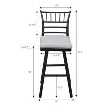Darlee Bella Aluminum 3 Pc Patio Bar Set w/ 30-in Round Bar Table in Beige