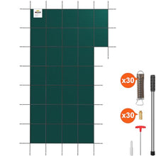 VEVOR Inground Pool Safety Cover for 18x36 ft Pools with Right End Step Green
