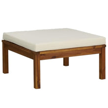 LPERTGFHU 7 Piece Patio Lounge Set, Modular Outdoor Sofa Sectional with Cream Cushions, Solid Acacia Wood Garden Furniture for Backyard, Porch, Deck