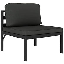 KTHLBRH 6-Piece Modular Garden Lounge Set Charcoal Aluminum Frame with Polyester Foam Filled Cushions for Outdoor Patio Balcony Flexible Seating Arrangement Weather Resistant
