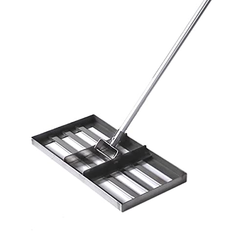 EliteBloom Lawn Level Rake Lawn Leveling Rake, 4Ft Golf Garden Grass Level, Heavy-Duty Stainless Steel Large-Capacity Lawn Pusher Level Equipment,50×135Cm,