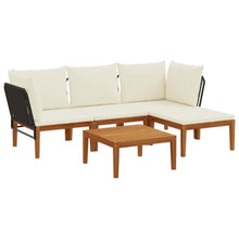 GBCDSWBR 5-Piece Garden Lounge Set, Acacia Wood & Rope Modular Furniture