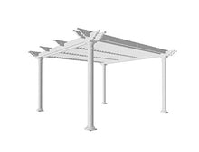 Vita 12x12 Foot White Vinyl Aberdeen Pergola with Adjustable Shade Louvres