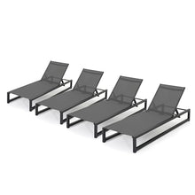 Christopher Knight Home Modesta Outdoor Chaise Lounge Set of 4 Black Gray