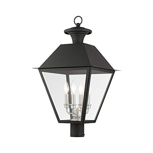 Livex Wentworth Collection 4 Light Outdoor Post Top Lantern Black