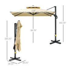 OROTLECT 10Ft Offset Patio Umbrella, 360 Rotation, Tilt, Square, Aluminum Base For Outdoor Garden Umbrella Offset, 360-Degree Relax