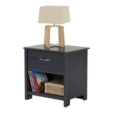 Home Square 2-Piece Full Mates Bed & Nightstand Set Blueberry