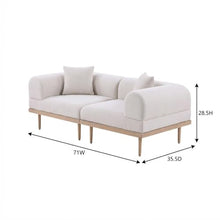 Outdoor Escape Beige Fabric 2-Piece Outdoor Modular Loveseat, Cushions, Weather-Resistant Material, Contemporary Style, Comfortable Patio Or Garden Seating