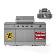 Tytus Fresno 66" 5-Burner Propane or Nat Gas Island Grill, 60K Total BTUs