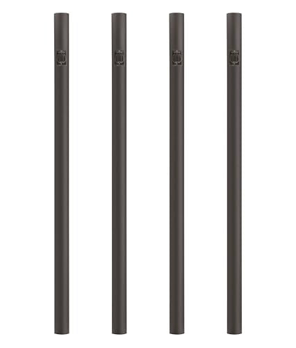 Solus 7-Foot Direct Burial Lamp Post – Outdoor Aluminum Light Pole with 120V Convenience Outlet – Fits Standard 3" Fixtures – Black, Bronze, or White – Made in USA, (Bronze, Set of 4)