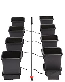 AutoPot 8 Pot System with NO Flexi Tank (3.9 gal pots) Self-Watering Gravity-Fed Hydroponic Indoor System, Black