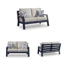 Signature Design by Ashley Outdoor Patio Loveseat with Cushion, Blue