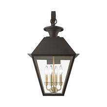 Livex Wentworth 4-Light Extra Large Outdoor Wall Lantern Bronze/Antique Brass