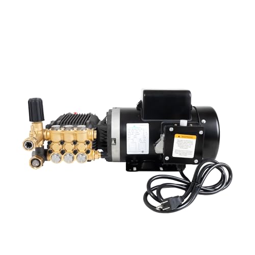 Canpump 1500 PSI 2.2 GPM Pressure Washer Pump Assembly with 2 HP 120 V Motor – Triplex Power Washer Pump, Fully Serviceable, External Unloader – For Cars, Driveways, Siding, Decks & Patios