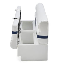 DeckMate Complete 55" Premium Pontoon Boat Seat Bench and Base White, Blue and Light Blue