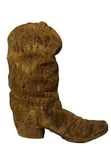 Solid Rock Stoneworks Western Boot Planter – 21" Tall Heavy 81 lb Cast Concrete Cowboy Boot Outdoor Planter, Rustic Western Garden Décor, Durable Weatherproof Stone Flower Pot