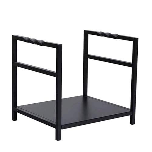 Metal Log Rack, Indoor Outdoor Firewood Holder With Stove Tool Storage,