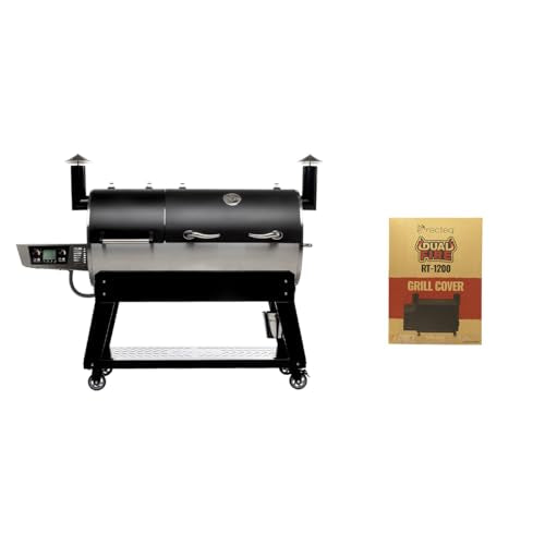 recteq DualFire 1200 double chamber pellet smoker, BBQ, Wi-Fi smart grill | Grill + Grill Cover bundle