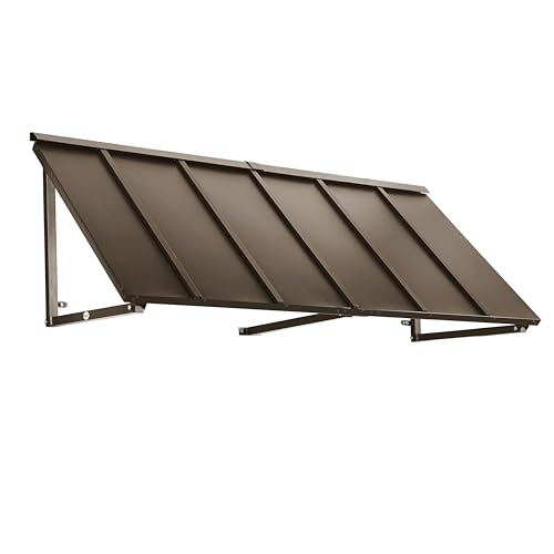 Awntech Houstonian Open-Side Fixed Awning, 92" W x 24" H x 24" D, Bronze