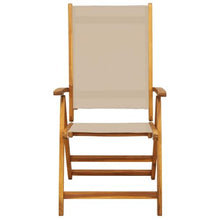 LASWWQMRF Set of 4 Folding Acacia Wood Garden Chairs Taupe