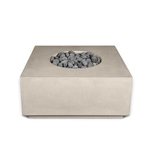 36" Premium “Terra 2" Square Concrete Fire Bowl - Heavy Cement Natural Gas Fire Pit - Modern Outdoor Fire Table with Key Valve GFRC (36” L x 36” W x 16” H) (Natural Grey)