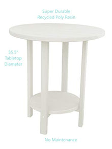 Phat Tommy Adirondack Bar Set - Outdoor Bar Set - Tall Bistro Table and Chairs, Set of 2 - Poly Furniture, High Top Seating for Decks and Balconies - HDPE Outdoor Furniture, White