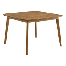 Modway Vienna Outdoor Patio Teak Wood 46 Inch Square Dining Table in Natural – Weather-Resistant Breakfast Table with Rounded Corners – Bistro Table for 4 People – Small Outdoor Dining Table