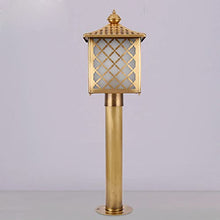 KADELONG Simplicity Glass Shade Yard Lamps E27 Brass Brushed Lawn Lights Garden House Outdoor Path Lights Landscape Deck Patio Porch External Floor Mount Lighting Fixture H26.00in,Chandelier Lighting