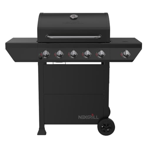 Nexgrill 5-Burner Gas Grill with Side Burner, Propane Outdoor Grill, Black