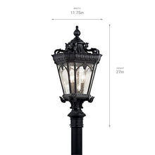Kichler Tournai Outdoor Post Light, Textured Black, 27"