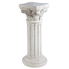 Design Toscano Athena Corinthian Furniture Pedestal Column Plant Stand, 16 Inches Wide, 16 Inches Deep, 33 Inches High, Handcast Polyresin, Antique Stone Finish