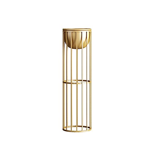 MIIKHI Plant Stands,Iron Flower Stand,Multi Layer Indoor Flower Stand,Balcony Marble Living Room Floor Racknishings/Gold Single Layer 80Cm
