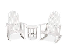 TREX Cape Cod 3-Piece Adirondack Rocking Chair Set with Side Table Classic White
