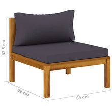 vidaXL 12 Piece Patio Lounge Set with Cushion Solid Acacia Wood