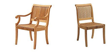 TeakStation 12 Seater Grade-A Teak Wood 13 Pc Dining Set: 118" Double Extension Oval Table and 12 Giva Chairs (2 Arm & 10 Armless Chairs) #31GV2613