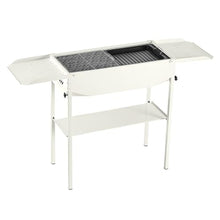 TT-YEL Foldable Charcoal Grill, Portable Metal Outdoor Grill, Large Capacity for 8-15 People, with Grill Grid, Vents, Large Surface Stand, Garden Grill, Easy to Clean and Removable,White