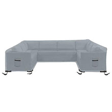 Patio U Shape Sofa Cover 18 Oz Waterproof - 100% UV & Weather Resistant Customize Outdoor Sofa Cover with Air Pockets and Drawstrap with Snug Fit (33" H x 150" W x 40" D, Grey)