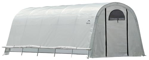 ShelterLogic 12' x 20' x 8' GrowIT Roundtop Greenhouse Walk-Thru Access Round Roof Style Outdoor Backyard Garden Heavy Duty Plant Shelter