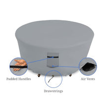 Covers & all Outdoor Round Fire Pit Cover, Heavy Duty 18 Oz Waterproof UV & Weather Resistant for Patio Lawn Garden Backyard Outside, Air Vents & Drawstrings (80"Diameter x 24"H, Grey)