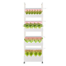 Okasiki 56-Plant Hydroponic Growing System with LED Grow Lights, 4-Tier Indoor Gardening Tower w/ 8.45Gal Water Tank, Mobile Vertical Aeroponic Planter for Herbs, Vegetables