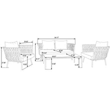 LeisureMod Spencer Loveseat with Cushions Light Grey
