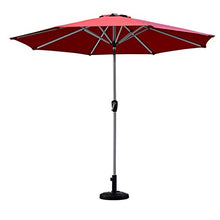 Outdoor Garden Parasols Outdoor Sun Shade Umbrella for Beach/Pool/Patio/Coffee 2.7 m (9 ft) Red Garden Parasol with Crank Tilt 8 Sturdy Steel Ribs