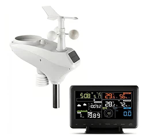 GFAZXDS Weather Station Solar Weather Station Can Be Connected to PC with WiFi 433MH-z Small Weather Meter