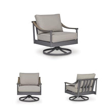 Signature Design by Ashley North Island Outdoor Rocking Chair, 360‑Degree Swivel Lounge Seating with Powder‑Coated Aluminum Frame and UV‑Resistant Nuvella® Fabric for Patio or Porch, Gray
