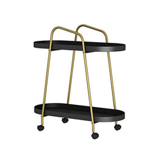 POLGDW Wheeled Trolley Side Cabinet Mobile Coffee Table Living Room Sofa Small Bedside Table Office Balcony Outdoor Furniture(Svart)