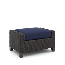 New Classic Furniture Skye Wicker Patio Ottoman (Set of 2), Blue – Wicker Ottoman Patio Footrest – Weather-Resistant Outdoor Footstool and Outdoor Foot Rest – Stylish and Durable Patio Ottoman