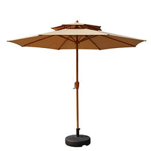 3WWWQMAA8 Patio Umbrella Outdoor Garden Parasol, 2 Layers BBQ Table Umbrella/Large Market Umbrella with 8 Ribs and Adjustable Crank, 2.7m/9ft (Color : Red Wine) (Green) (Khaki)