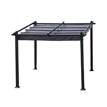 DESIGNSCAPE3D 10x10 Ft Retractable Patio Pergola with Canopy Gray