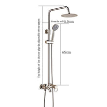 JIANSMZ N/A Outdoor Shower Fixture, Triple Function Brushed Nickel System, Wall Mounted SUS304 Stainless Steel Faucet Set with Hand Spray, 8" Rain Head,B (Color : B)
