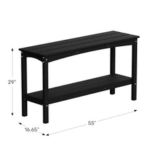 WestinTrends Malibu 55" Outdoor Patio HDPE Adirondack 2-Tier Shelf Console Table, Orange
